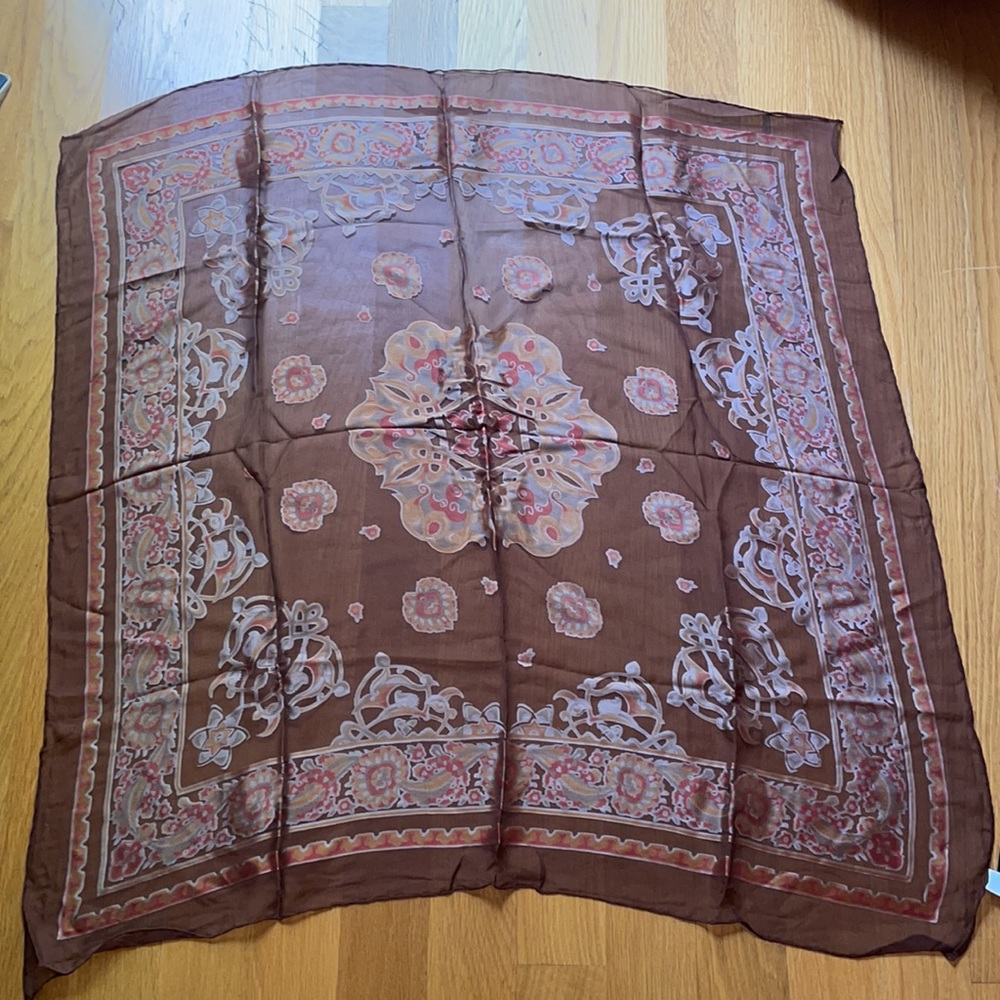 Vakko Silk & Chiffon Scarf, new with tags - Picture 6 of 6